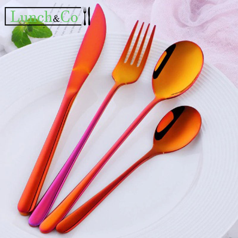 Couverts de Table Rouge 6 Pièces | Lunch&Co