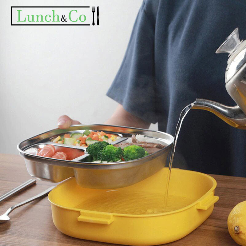 Lunch Box Chauffante Inox Jaune | Lunch&Co