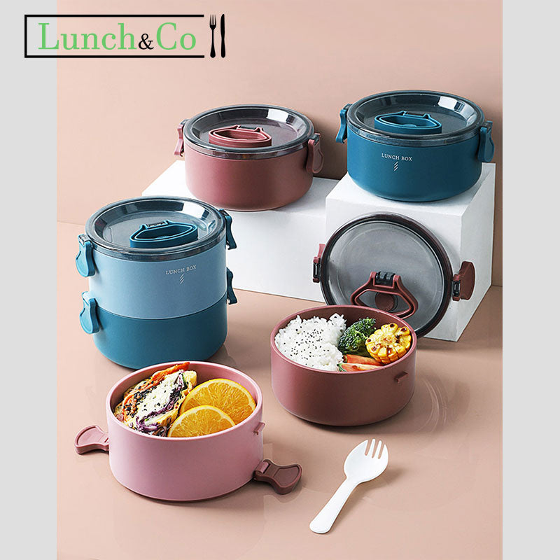 Lunch Box Isotherme Bleu 2 Etages | Lunch&Co