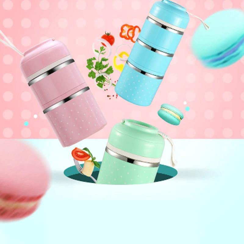 Lunch Box Isotherme Inox 3 étages Bleue | Lunch&Co