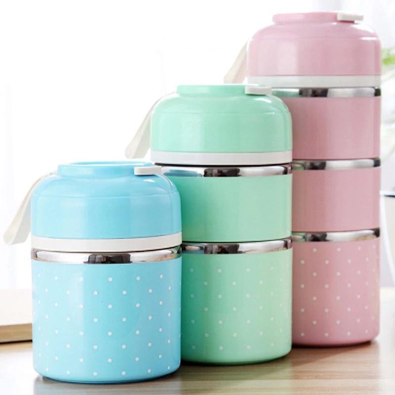 Lunch Box Isotherme Inox 3 étages Bleue | Lunch&Co