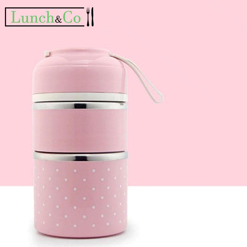 Lunch Box Isotherme Inox 2 Étages Rose | Lunch&Co