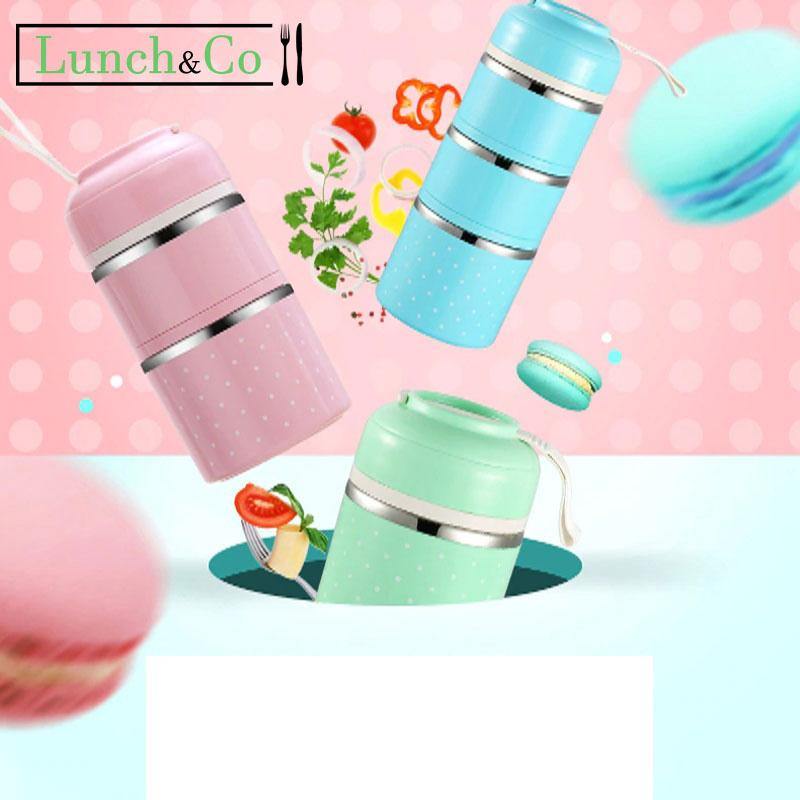 Lunch Box Isotherme Inox 2 Étages Rose | Lunch&Co
