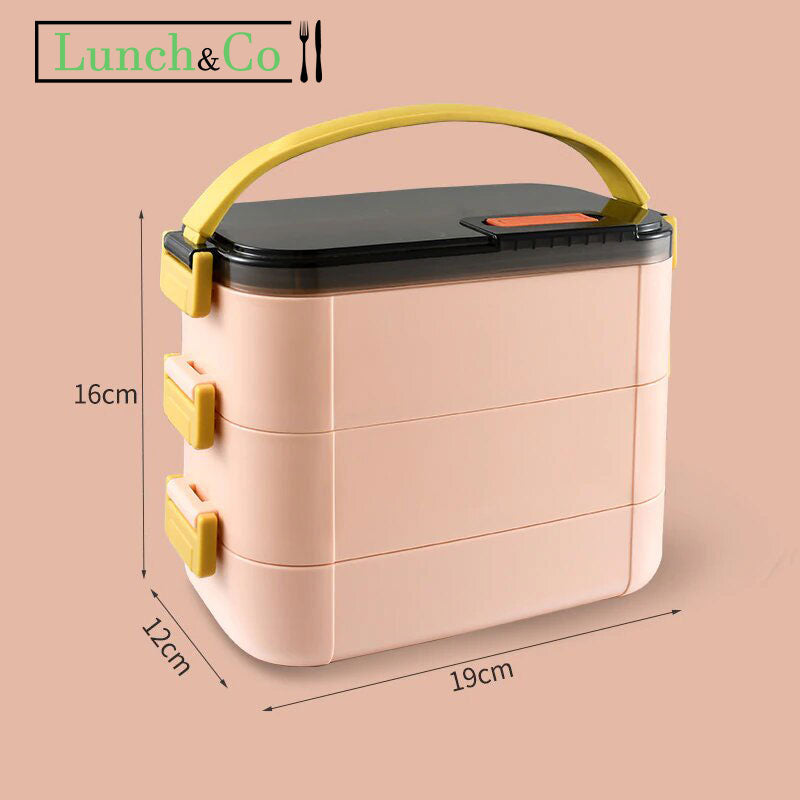Lunch Box Isotherme Rose 3 Etages | Lunch&Co