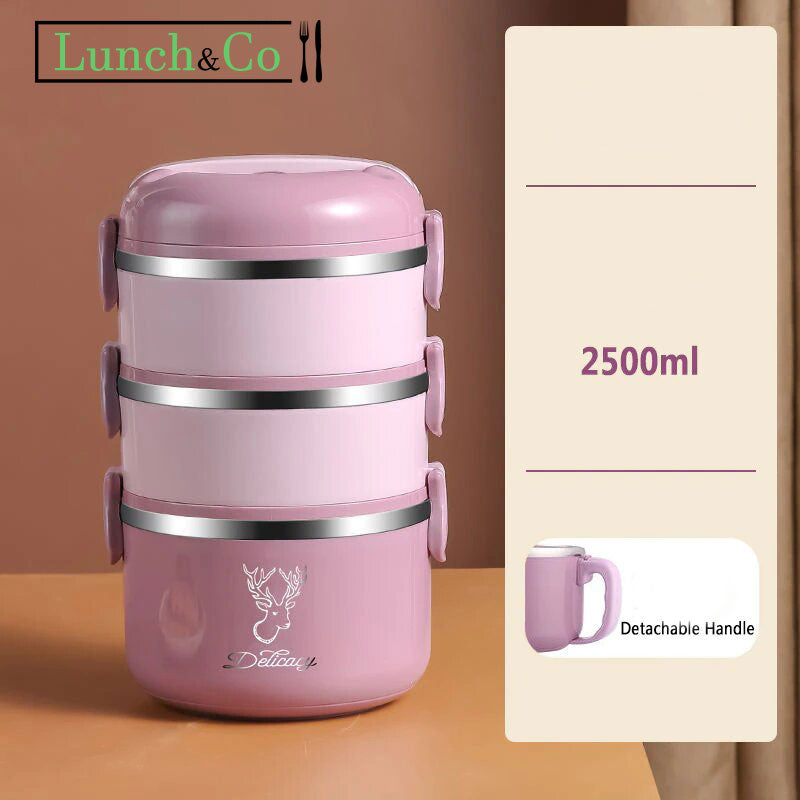 Lunch Box Japonaise Rose 3 Etages | Lunch&Co