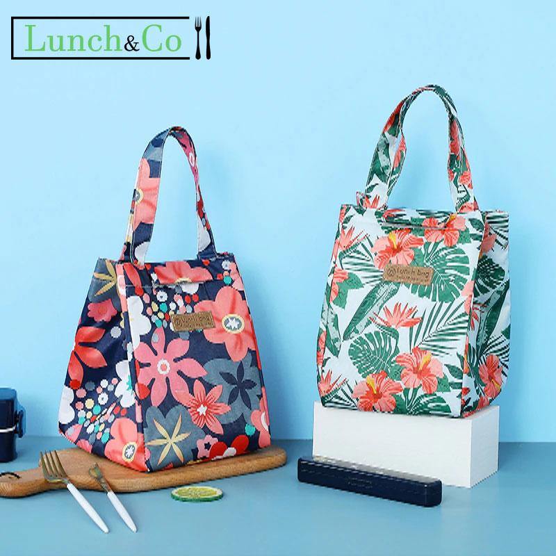 Petit Sac Isotherme pour Repas Noir à Rayures Blanches | Lunch&Co