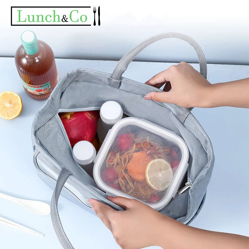 Lunch Bag Fait Main Gris Large | Lunch&Co