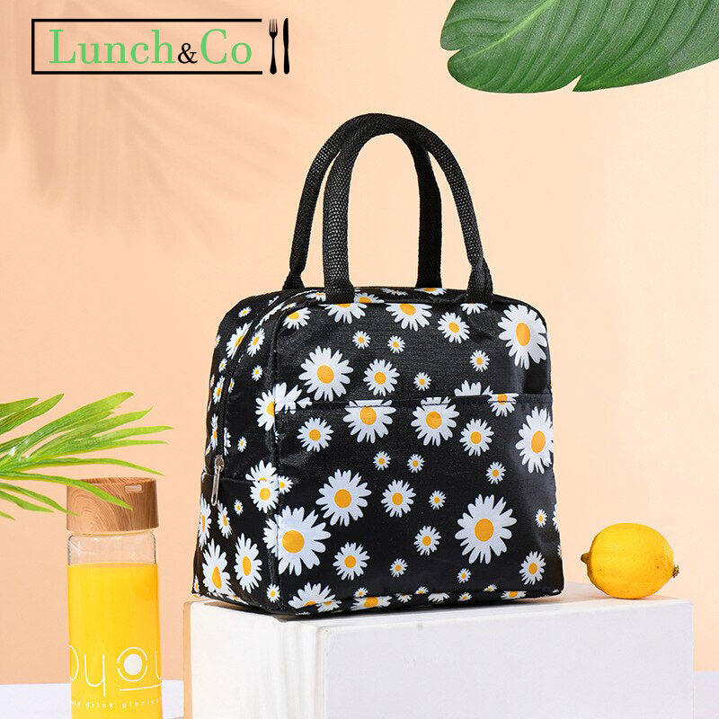 Lunch Bag Fleurs Noir | Lunch&Co