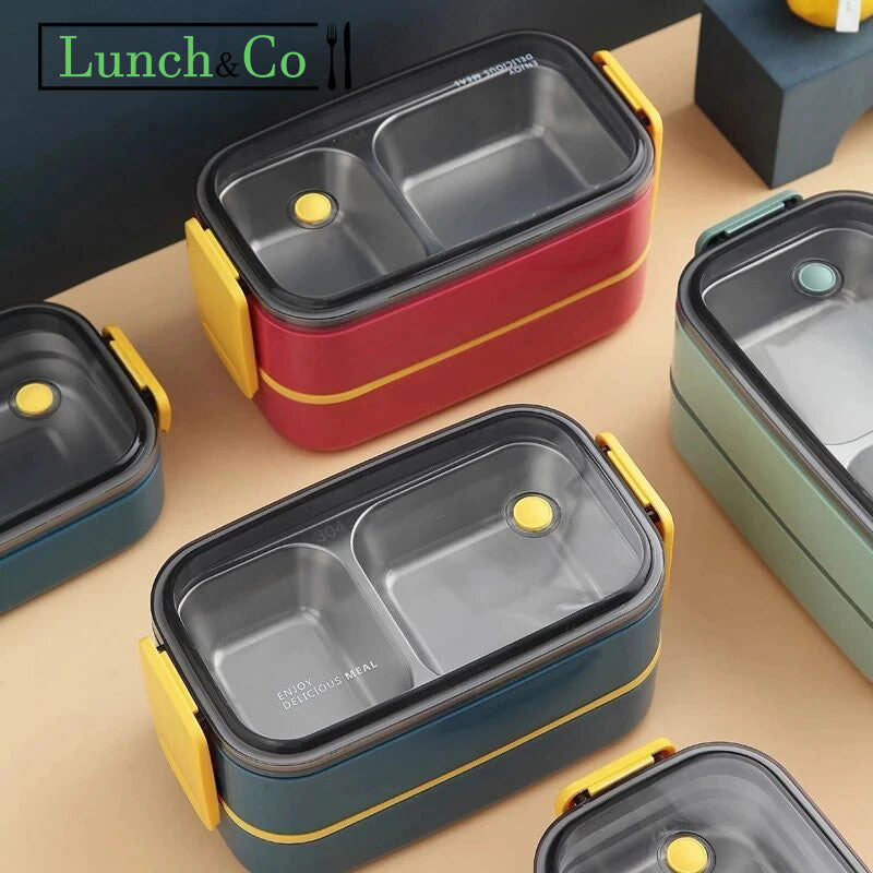 Lunch Box Inox Rouge B 2 Etages | Lunch&Co