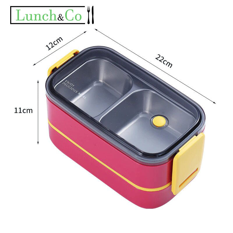 Lunch Box Inox Rouge B 2 Etages | Lunch&Co