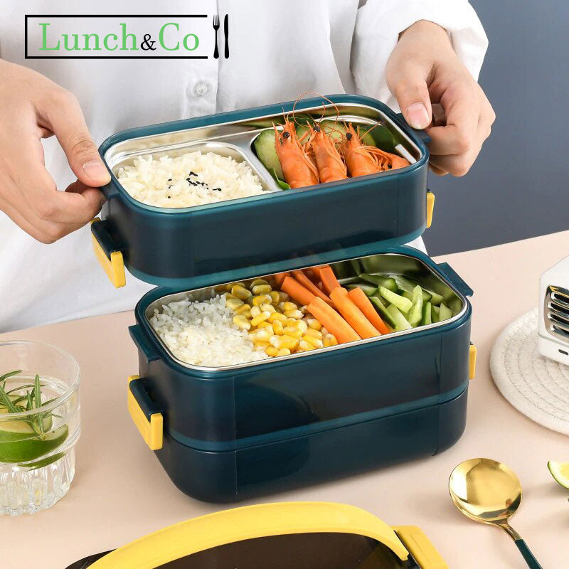 Lunch Box Isotherme Bleue 3 Etages | Lunch&Co