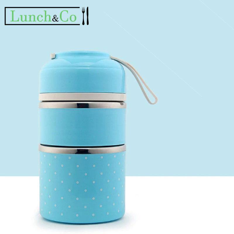 Lunch Box Isotherme Inox 2 Étages Bleue | Lunch&Co