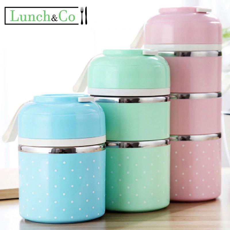 Lunch Box Isotherme Inox 2 Étages Bleue | Lunch&Co