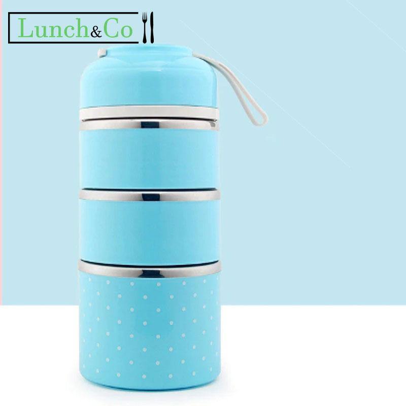 Lunch Box Isotherme Inox 3 étages Bleue | Lunch&Co