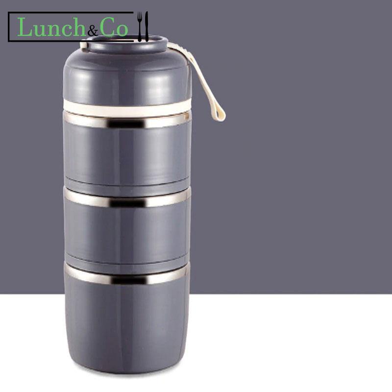 Lunch Box Isotherme Inox 3 Étages Grise | Lunch&Co
