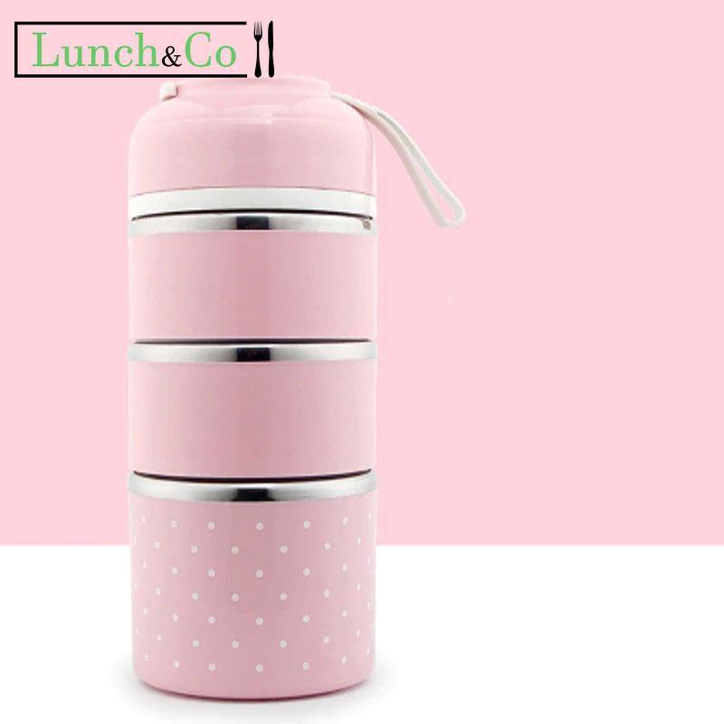 Lunch Box Isotherme Inox 3 Étages Rose | Lunch&Co