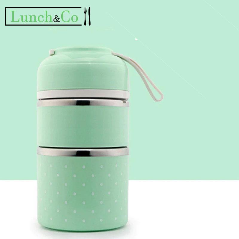 Lunch Box Isotherme Inox 2 étages Verte | Lunch&Co