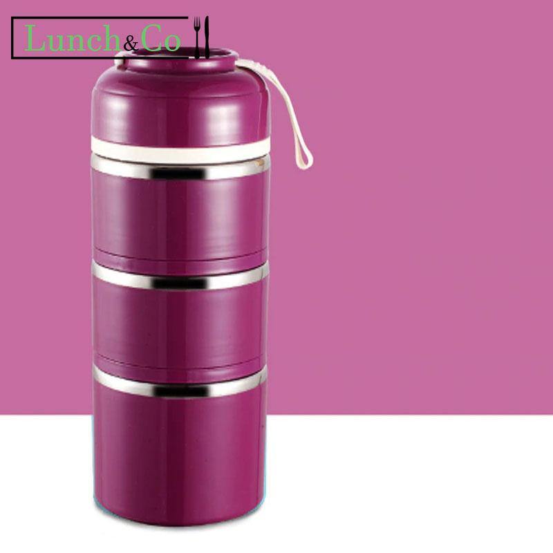Lunch Box Isotherme Inox 3 Étages Violette | Lunch&Co