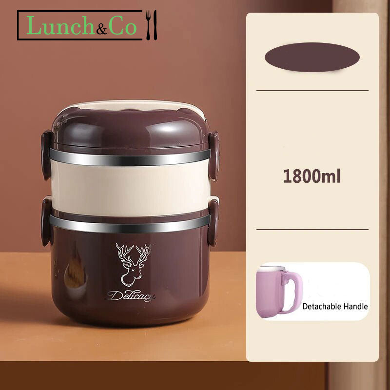 Lunch Box Japonaise Marron 2 Etages | Lunch&Co