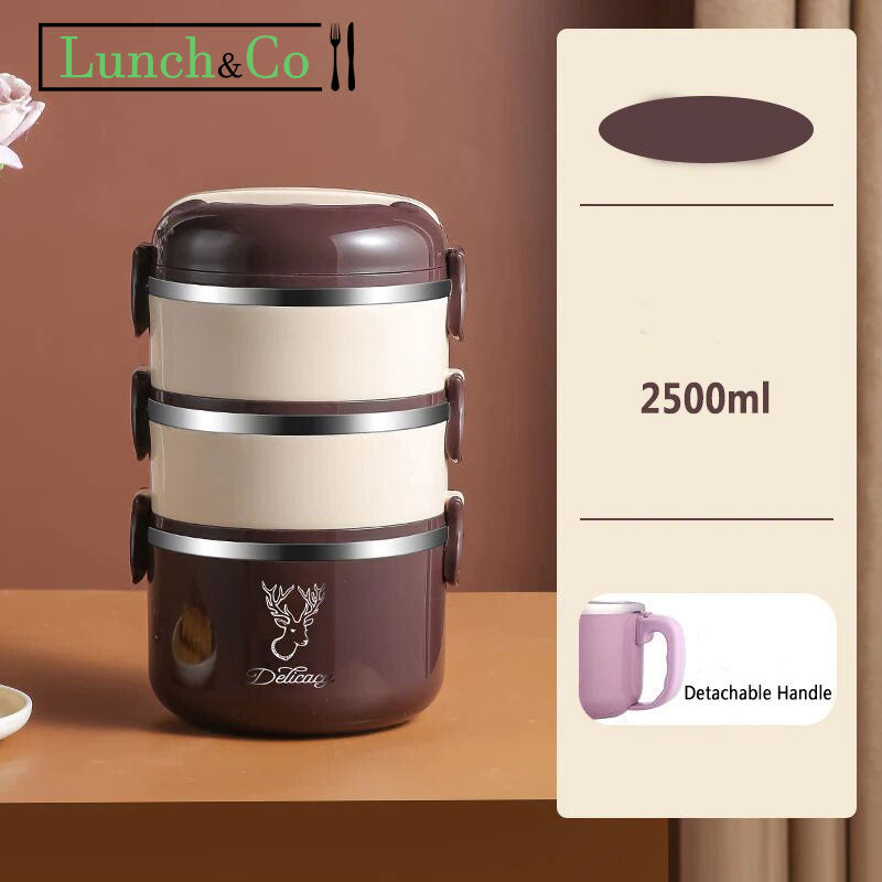 Lunch Box Japonaise Marron 3 Etages | Lunch&Co