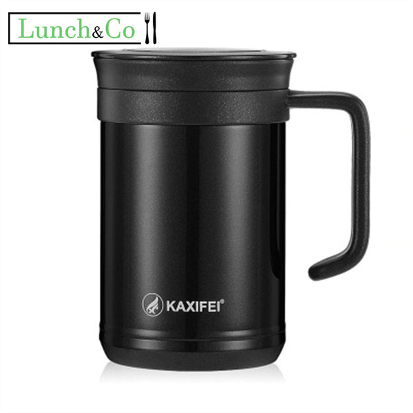 Mug isotherme noir avec infuseur PRESMO A CUP OF + 250 g café BIO MAPALGA