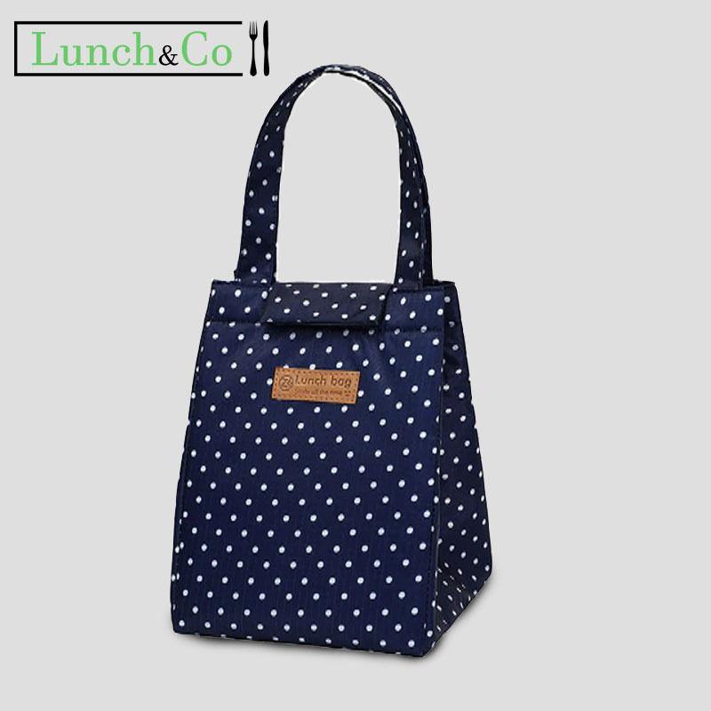 Petit Sac Isotherme pour Repas Bleu Pointillé | Lunch&Co