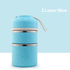 Lunch Box Isotherme Inox 2 étages Bleue