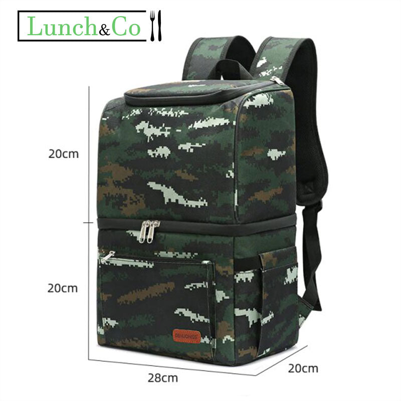 Sac à Dos Isotherme Camouflage Vert | Lunch&Co