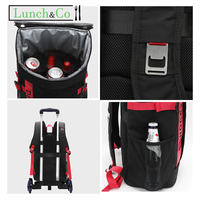 Sac à Dos Isotherme Rouge et Noir | Lunch&Co