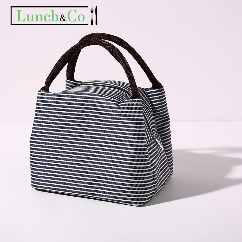 Sac Isotherme Rayé Bleu Foncé | Lunch&Co