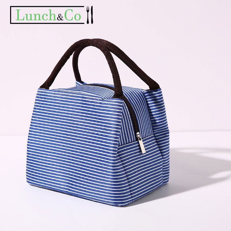 Sac Isotherme Rayé Bleu | Lunch&Co