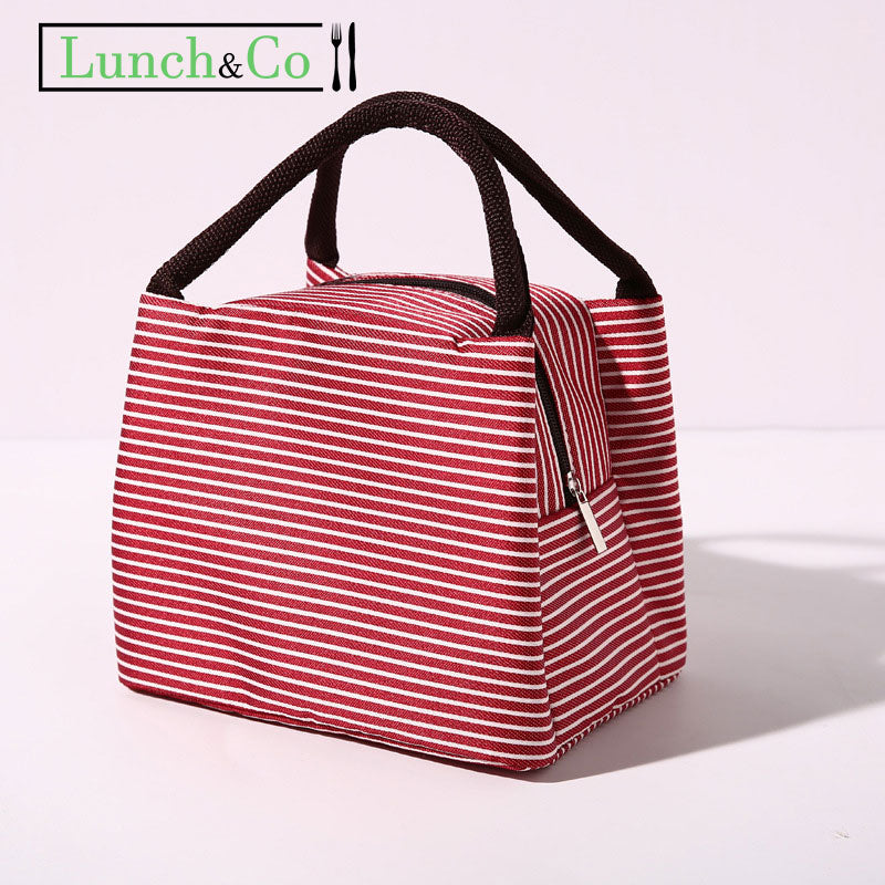 Sac Isotherme Rayé Rouge | Lunch&Co