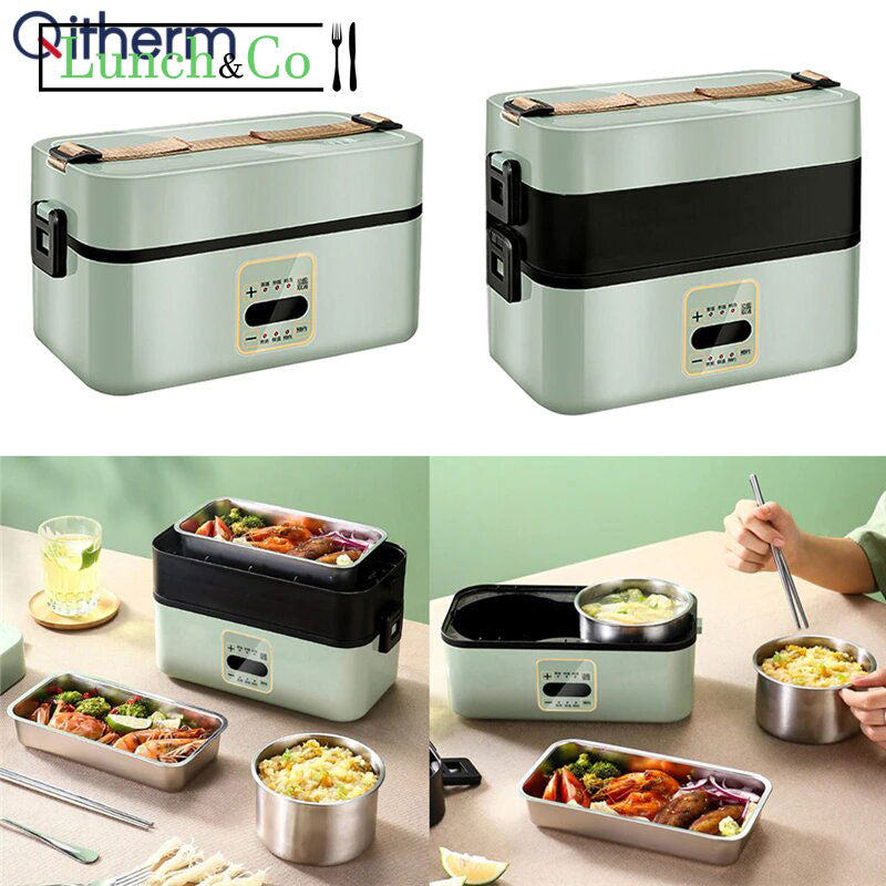 Smart Lunch Box Chauffante Verte 2 Etages - Lunch&Co